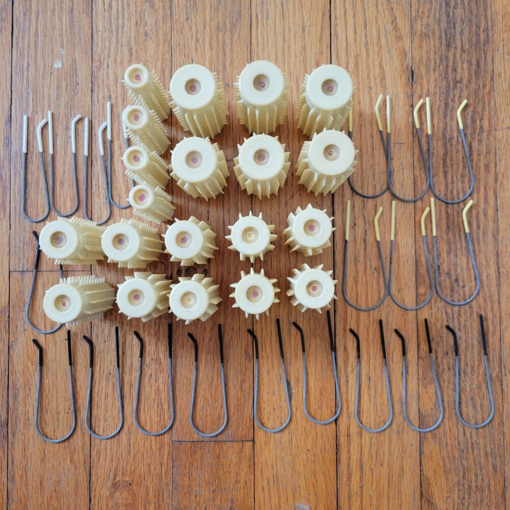 Replacement Vintage Plastic Hair Hot Rollers Metal Pins Set Classic Curls Pagean